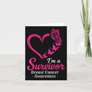 Im A Survivor Breast Cancer Awareness Women Pink H Card
