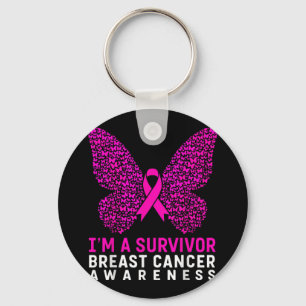 Im A Survivor Breast Cancer Awareness Women Pink R Key Ring