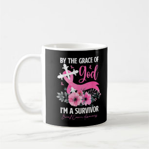 I'm A Survivor Breast Cancer Cross Pink Ribbon Flo Coffee Mug