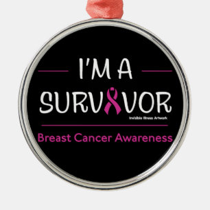 I'm a Survivor...Breast Cancer Metal Ornament