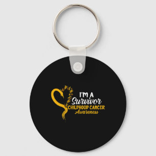I'm A Survivor Butterfly Childhood Cancer Awarenes Key Ring