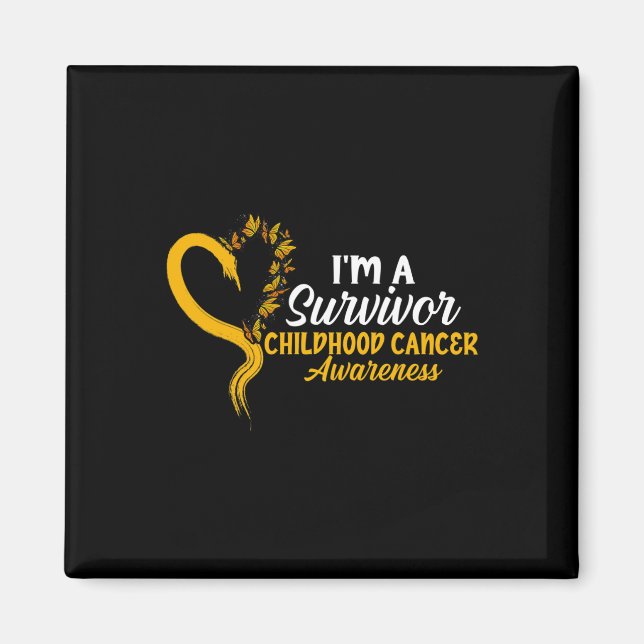 I'm A Survivor Butterfly Childhood Cancer Awarenes Magnet (Front)