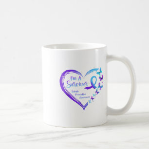 I'm A Survivor Butterfly Heart Suicide Prevention Coffee Mug