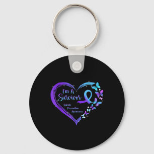 I'm A Survivor Butterfly Heart Suicide Prevention Key Ring