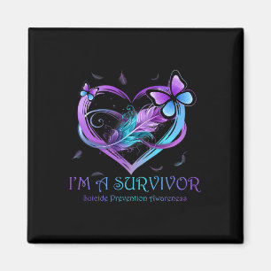I'm A Survivor Butterfly Heart Suicide Prevention  Magnet