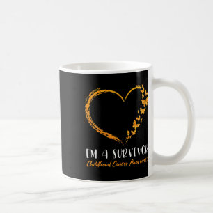 I'm A Survivor Childhood Cancer Awareness Heart Bu Coffee Mug