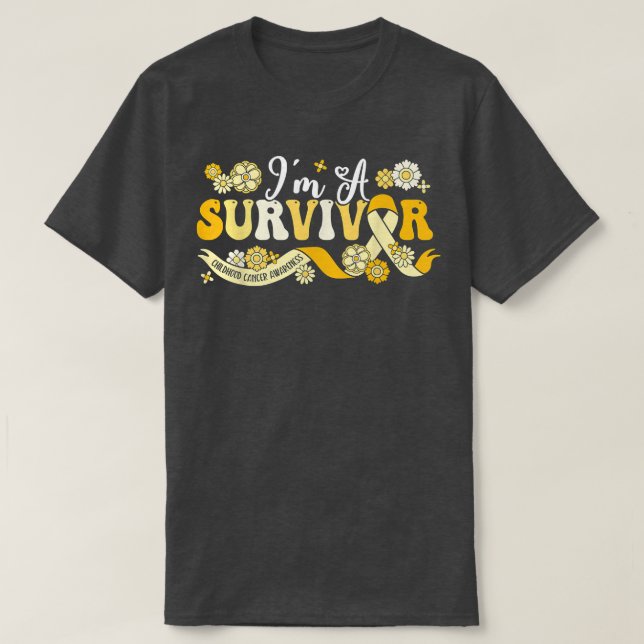 I'm A Survivor Childhood Cancer Awareness Support  T-Shirt (Design Front)