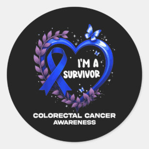 Im A Survivor Colourectal Cancer Awareness Classic Round Sticker