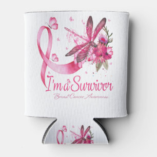 I'm A Survivor Dragonfly Breast Cancer Awareness Can Cooler