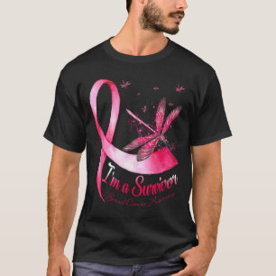 I'm A Survivor Dragonfly Breast Cancer Awareness  T-Shirt