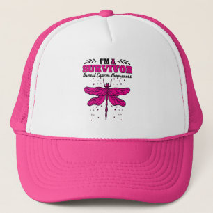 I'm A Survivor Dragonfly Breast Cancer Awareness Trucker Hat