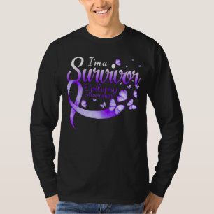 I'm A Survivor Epilepsy Awareness Butterfly Ribbon T-Shirt