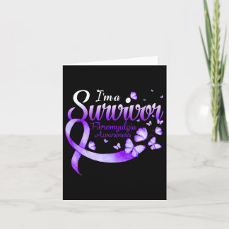 I'm A Survivor Fibromyalgia Awareness Butterfly 1  Card