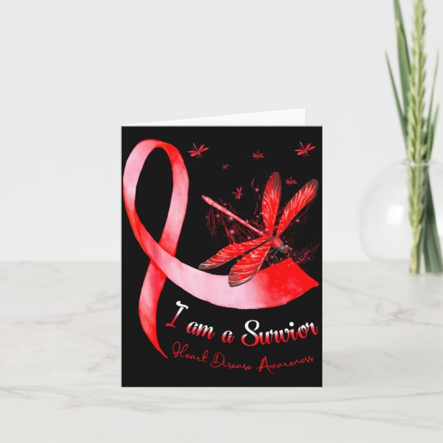 I'm A Survivor Heart Disease Awareness Month Red R Card (Front)