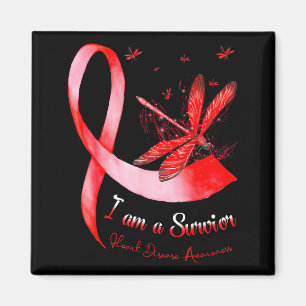 Im A Survivor Heart Disease Awareness Month Red Ri Magnet