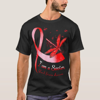 Im A Survivor Heart Disease Awareness Month Red Ri T-Shirt