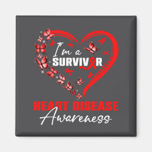I'm A Survivor Heart Disease Awareness Red Butterf Magnet