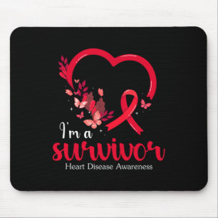 Im A Survivor Heart Disease Awareness Women Long S Mouse Pad