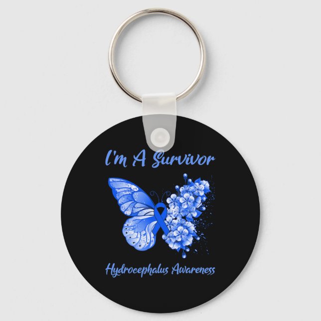 I'm A Survivor Hydrocephalus Awareness  Key Ring (Front)
