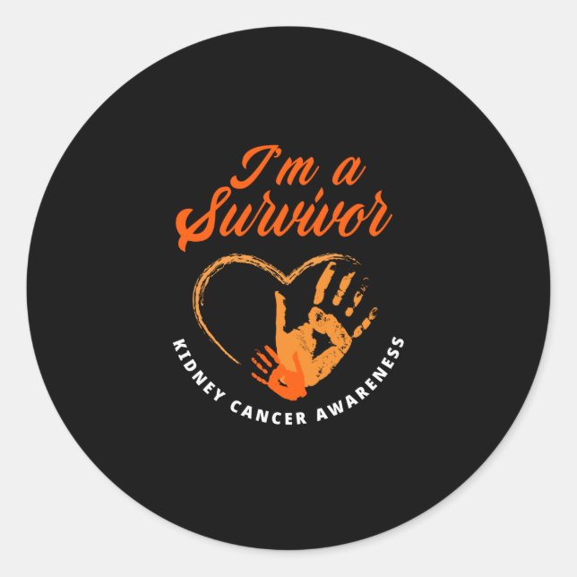 I'm A Survivor Kidney Cancer Awareness Classic Round Sticker (Front)