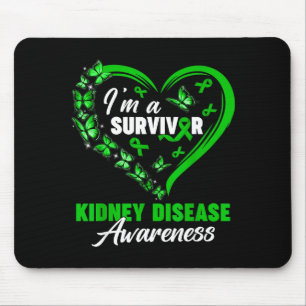 Im A Survivor Kidney Disease Awareness Green Butte Mouse Pad