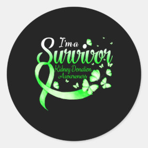 I'm A Survivor Kidney Donation Awareness Butterfly Classic Round Sticker