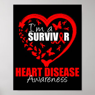 Im A Survivor Of Heart Disease Awareness Month Wea Poster