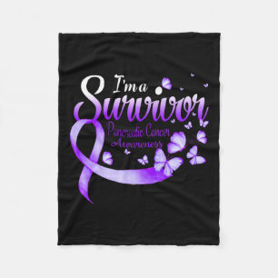 I'm A Survivor Pancreatic Cancer Awareness Butterf Fleece Blanket