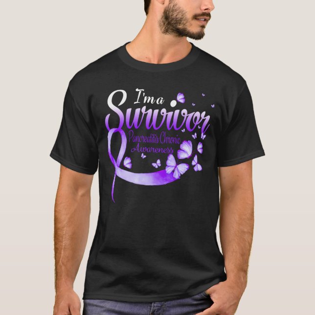 I'm A Survivor Pancreatitis Chronic Awareness Butt T-Shirt (Front)