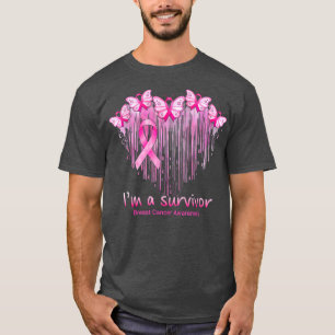 I'm A Survivor Pink Butterfly Breast Cancer Awaren T-Shirt