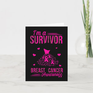 I'm A Survivor Pink Ribbon Women Breast Cancer Awa Card