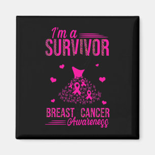 I'm A Survivor Pink Ribbon Women Breast Cancer Awa Magnet