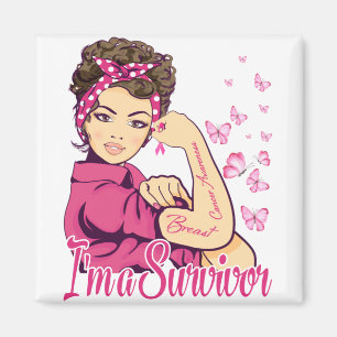 I'm A Survivor Rosie Riveter Breast Cancer Magnet