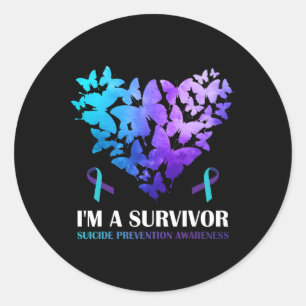 I'm A Survivor Suicide Prevention Awareness Butter Classic Round Sticker