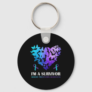 Im A Survivor Suicide Prevention Awareness Butterf Key Ring