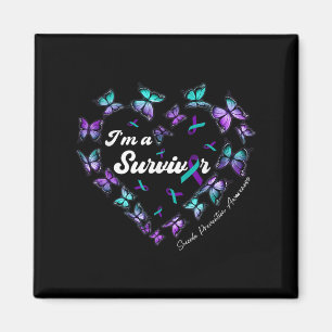Im A Survivor Suicide Prevention Awareness Butterf Magnet