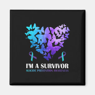 Im A Survivor Suicide Prevention Awareness Butterf Magnet