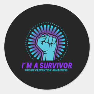I'm A Survivor Suicide Prevention Awareness Classic Round Sticker
