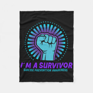 I'm A Survivor Suicide Prevention Awareness Fleece Blanket