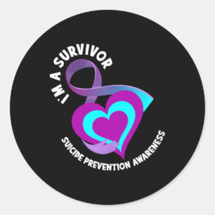 I'm A Survivor Support Suicide Prevention Awarenes Classic Round Sticker