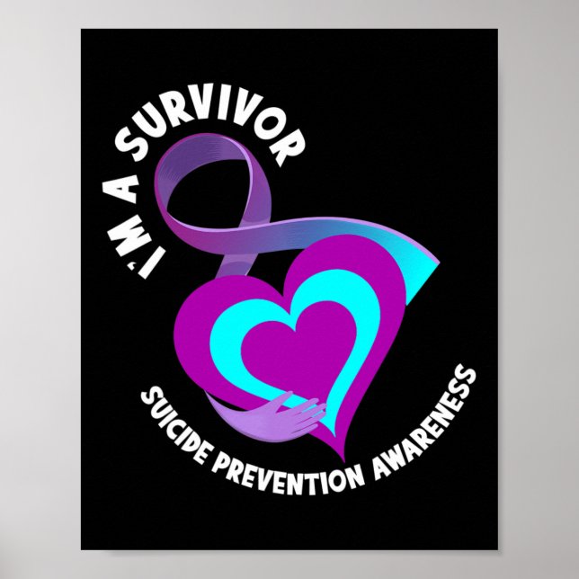 I'm A Survivor Support Suicide Prevention Awarenes Poster (Front)