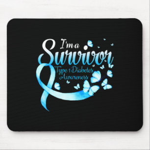 I'm A Survivor Type 1 Diabetes Awareness Butterfly Mouse Pad