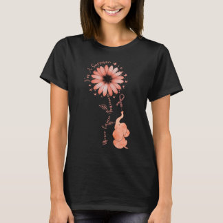 I'm A Survivor Uterine Cancer Awareness Ribbon Ele T-Shirt