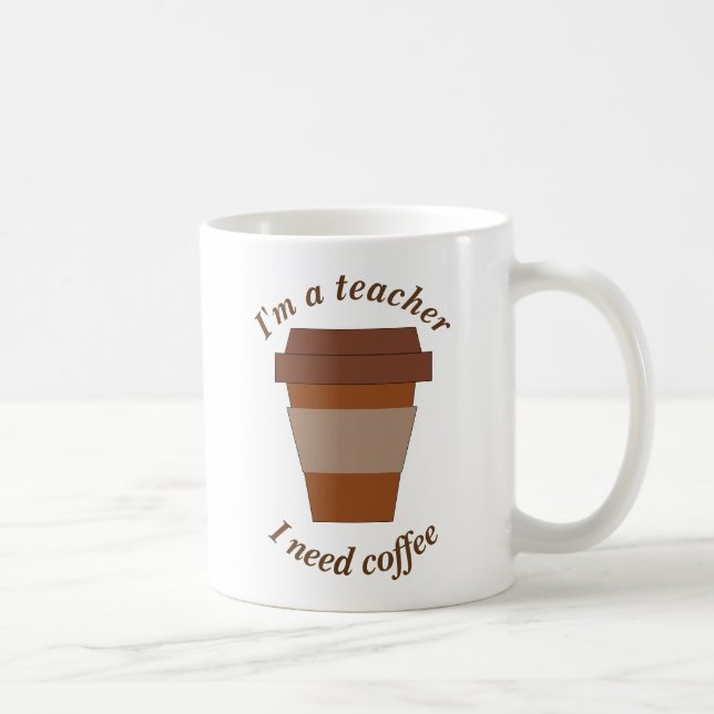 I'm a Teacher. I Need Coffee. Coffee Mug (Right)