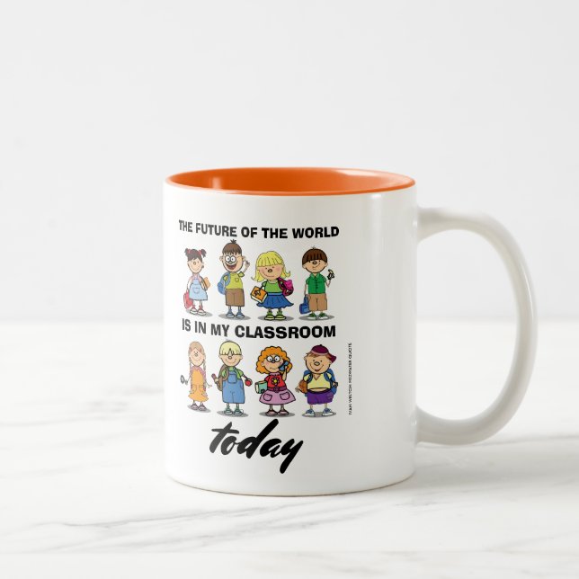 I'm a Teacher.  School kids & Quote Gift Two-Tone Coffee Mug (Right)