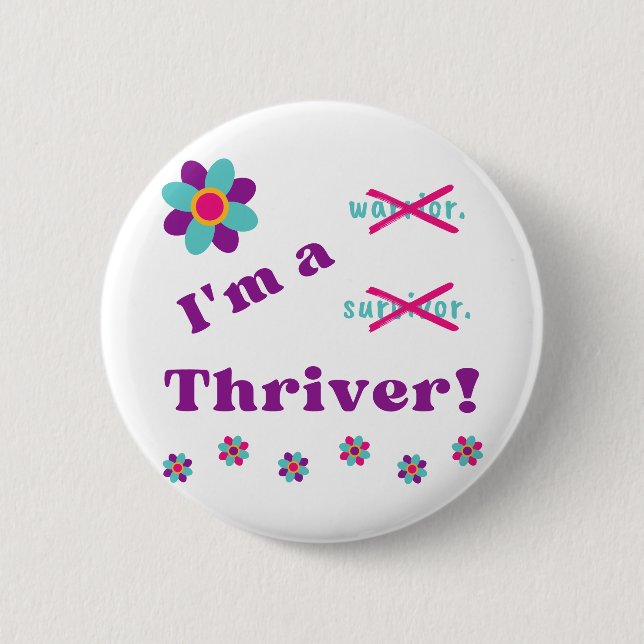 I'm a Thriver!  6 Cm Round Badge (Front)