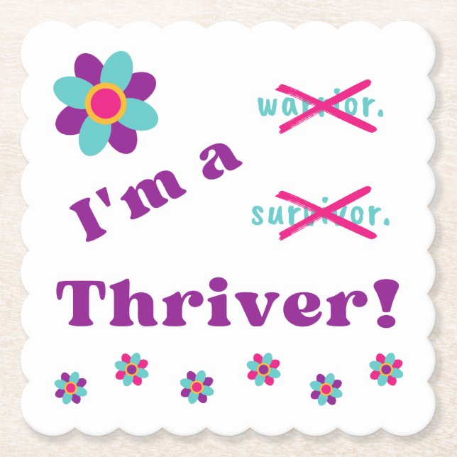 I'm a Thriver!  Paper Coaster (Front)