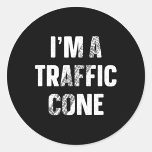 I'm A Traffic Cone Shirt Adult Kids Costume Funny Classic Round Sticker