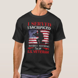 I'm A U S Veteran Usa Flag Retired Vintage T-Shirt