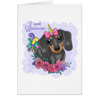 I'm A Unicorn Dachshund Greeting Card